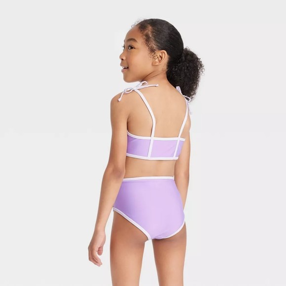 Girls' Solid 2pc Bikini Set - Cat & Jack Purple - Picture 3 of 4